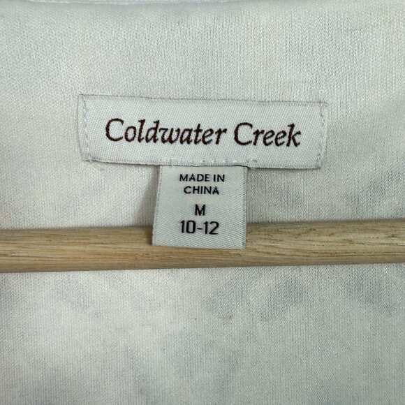 Coldwater Creek Women Lace Top Short Sleeve Scoop Neck Lined Size M Cream NWT - Picture 6 of 8